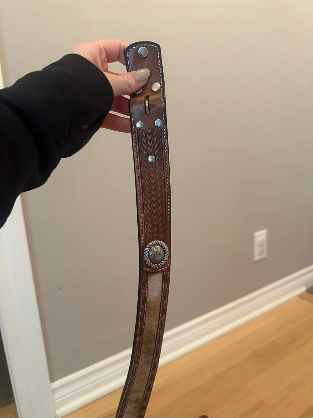 Men's Nocona Genunine Leather Calf Hair Belt size 38